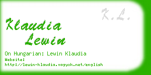 klaudia lewin business card